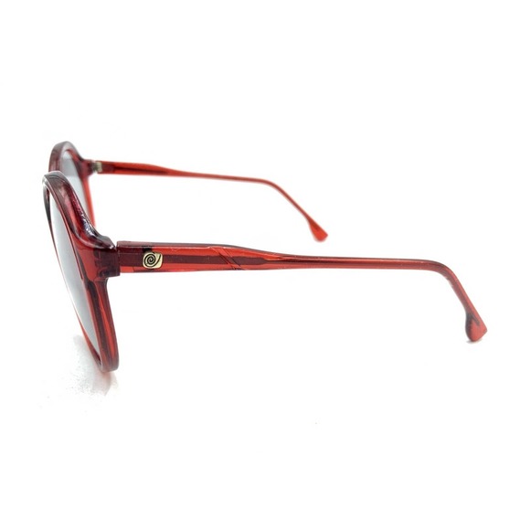 Corning Vintage 4081M Translucent Red Round Sunglasses Gray Lens 70-20 135 Italy - Picture 7 of 12